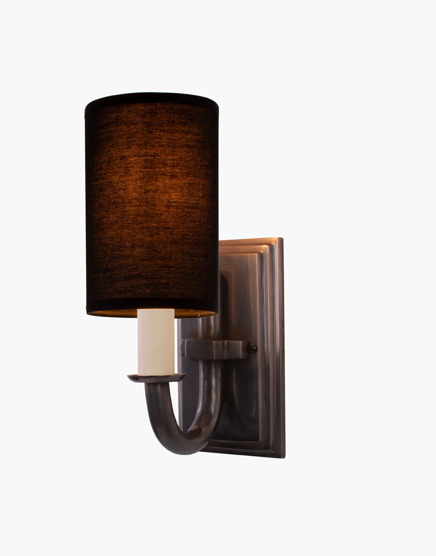 Wall light in cast brass with optional spun brass shade CB55, elegant period wall sconce for small spaces.