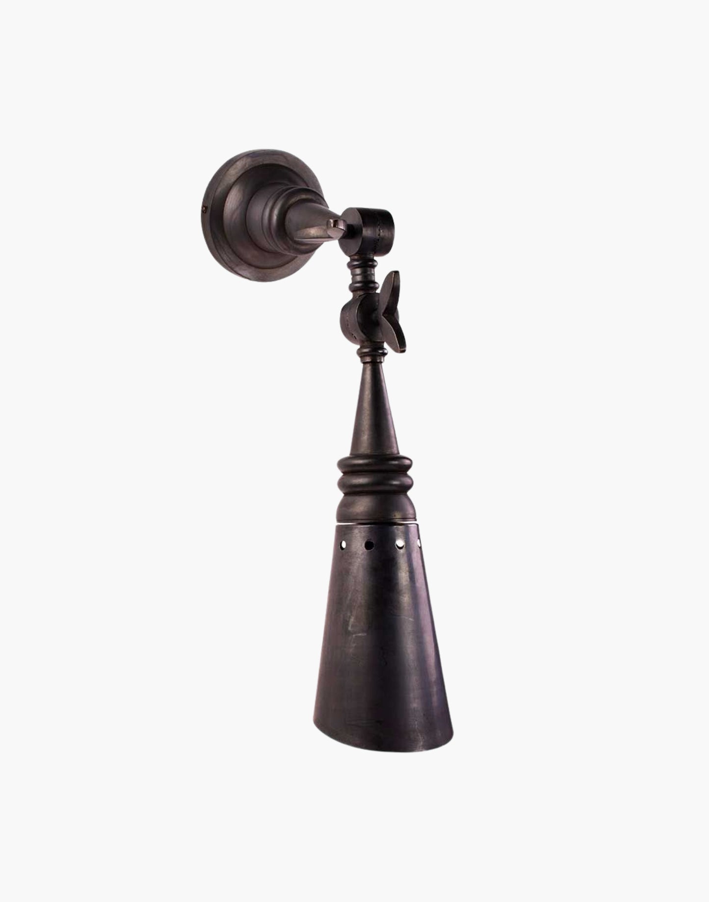 teamer Wall Light in heavy machined brass, inspired by SS Columbus ocean liner (c.1926). Adjustable 200-degree movement, ideal for bedside or reading use. Available in multiple finishes with optional push switch.