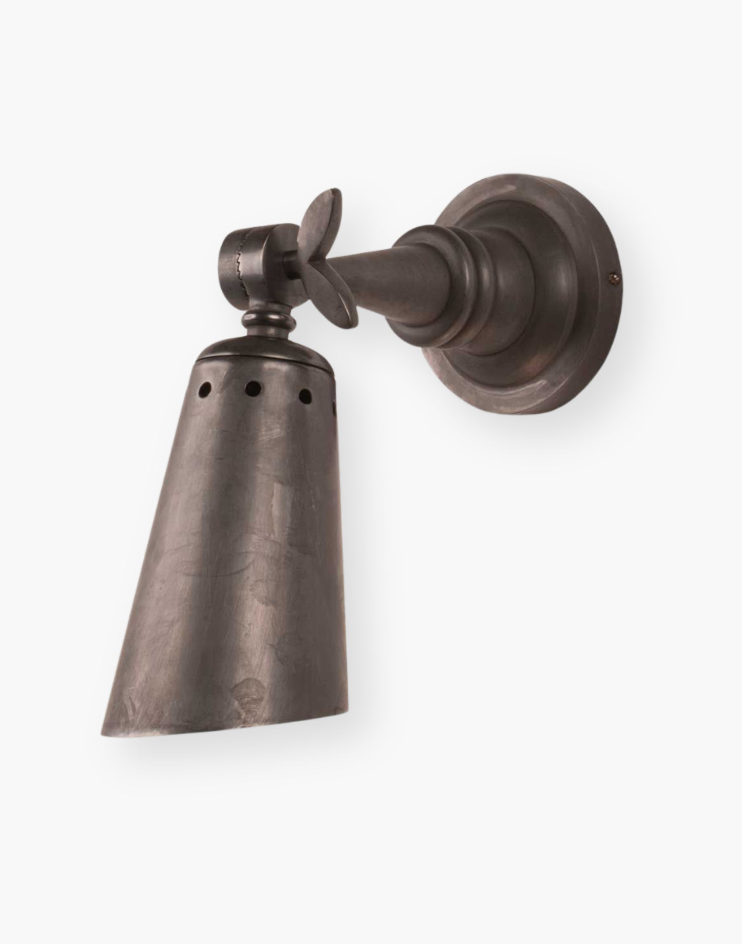 Wall Light in heavy machined brass with adjustable banjo joint, Art Deco nautical bedside reading light.