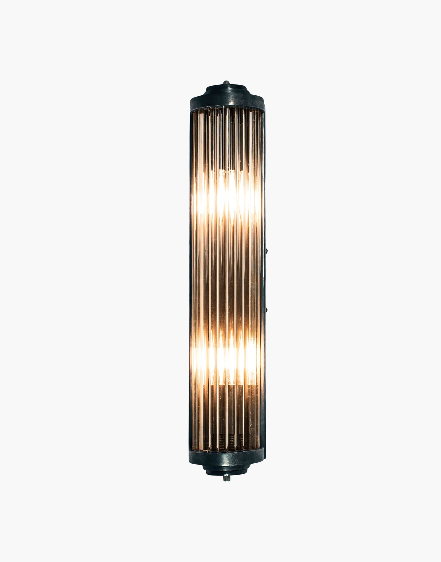 Art Deco Wall Light in cast brass with leaded glass rods, damp-rated feature wall sconce for elegant interiors.