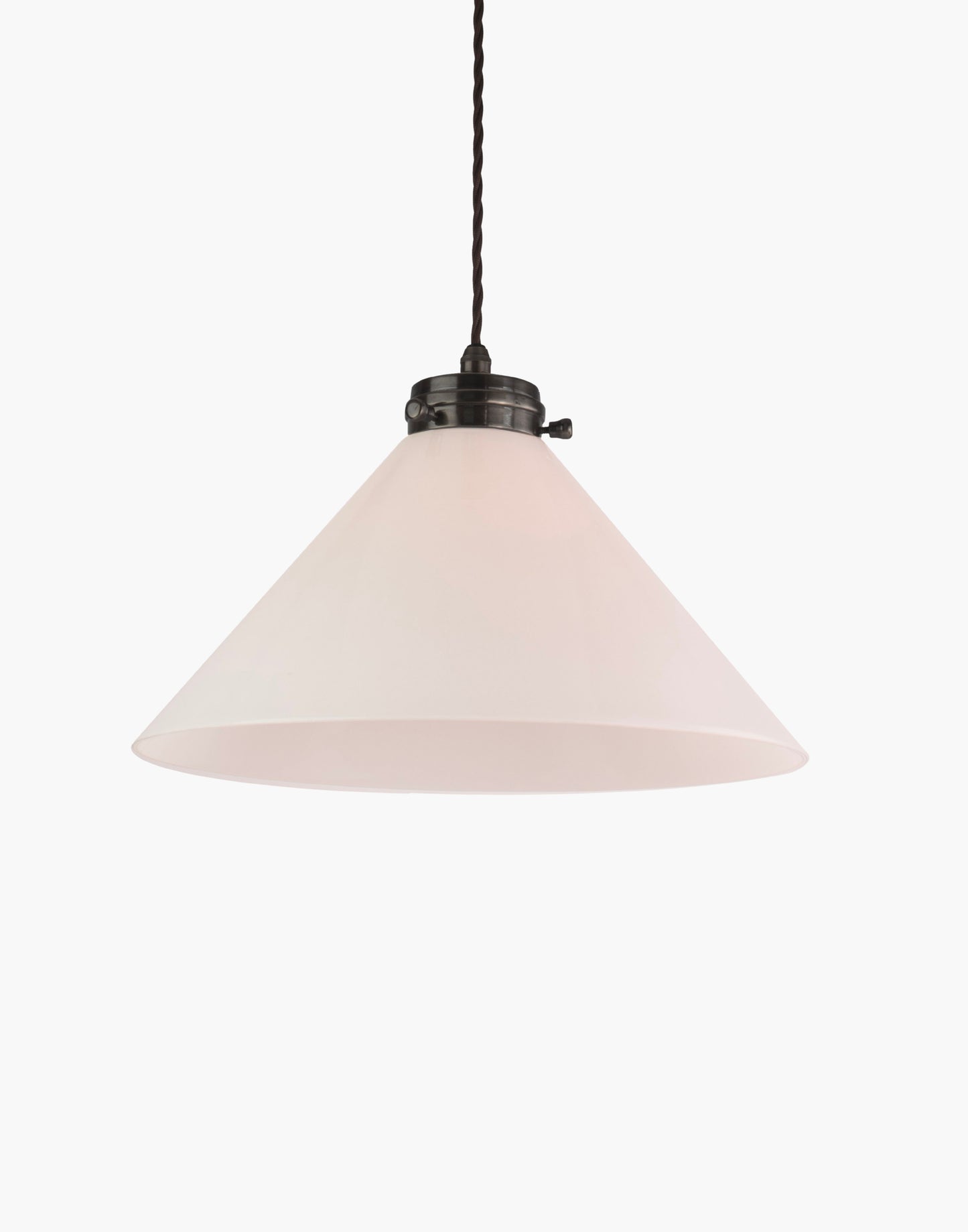 Brass pendant light with adjustable height and silk flex, classic transitional design for interior spaces