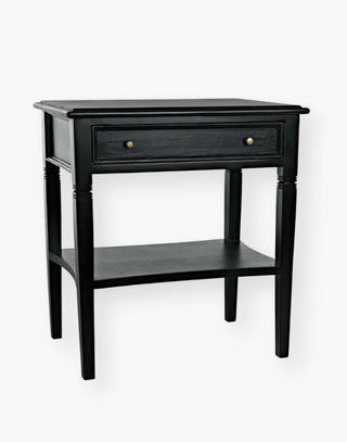 Ollie Single Drawer Side Table | Hand Rubbed Black