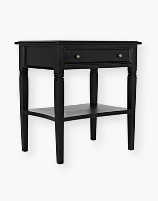 Ollie Single Drawer Side Table | Hand Rubbed Black