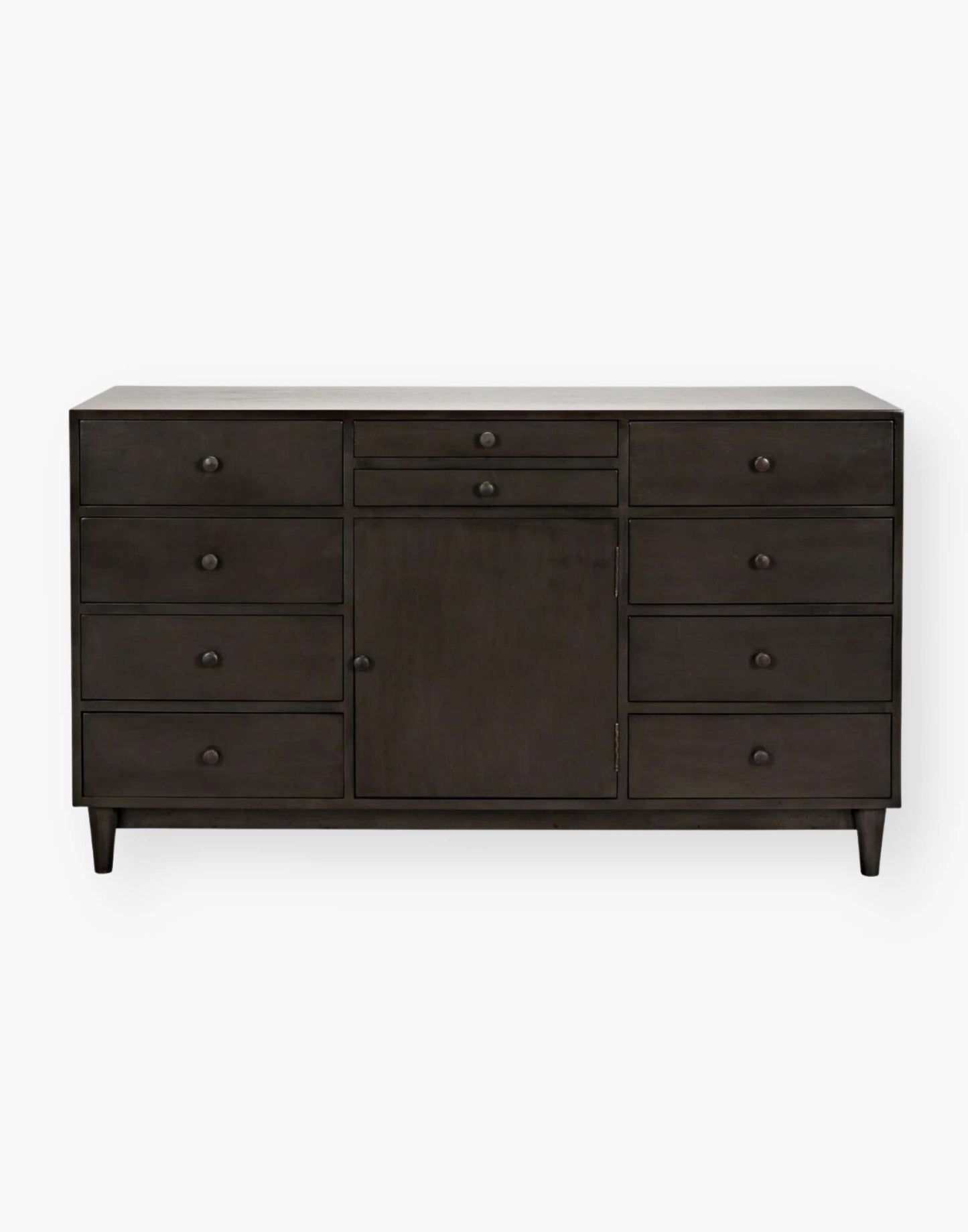 Mahogany and Veneer Chest with drawers and brass pulls.