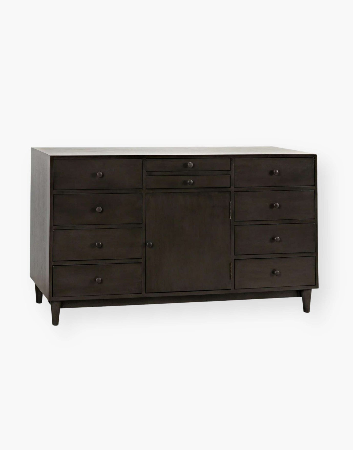Mahogany and Veneer Chest with drawers and brass pulls.