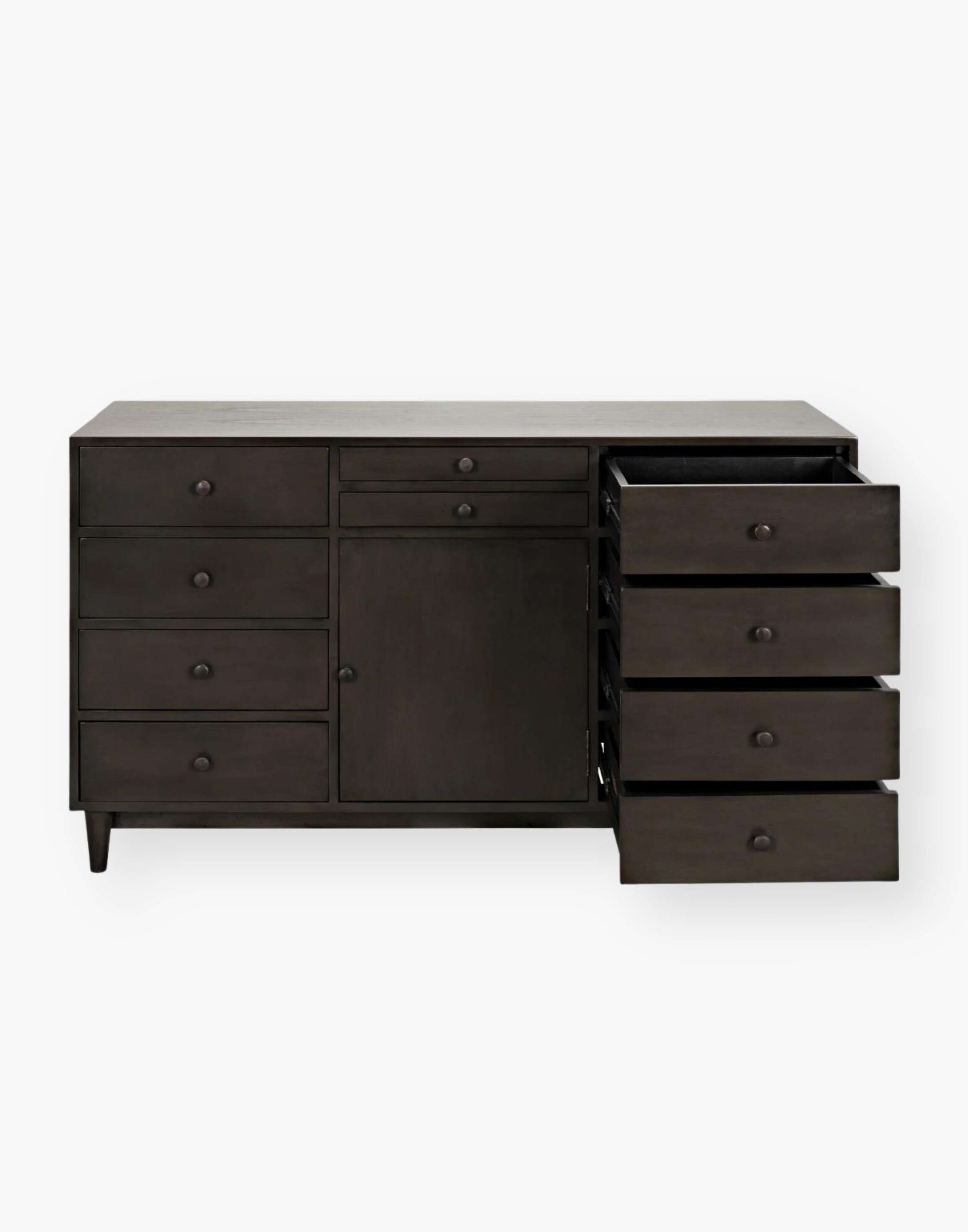 Mahogany and Veneer Chest with drawers and brass pulls.