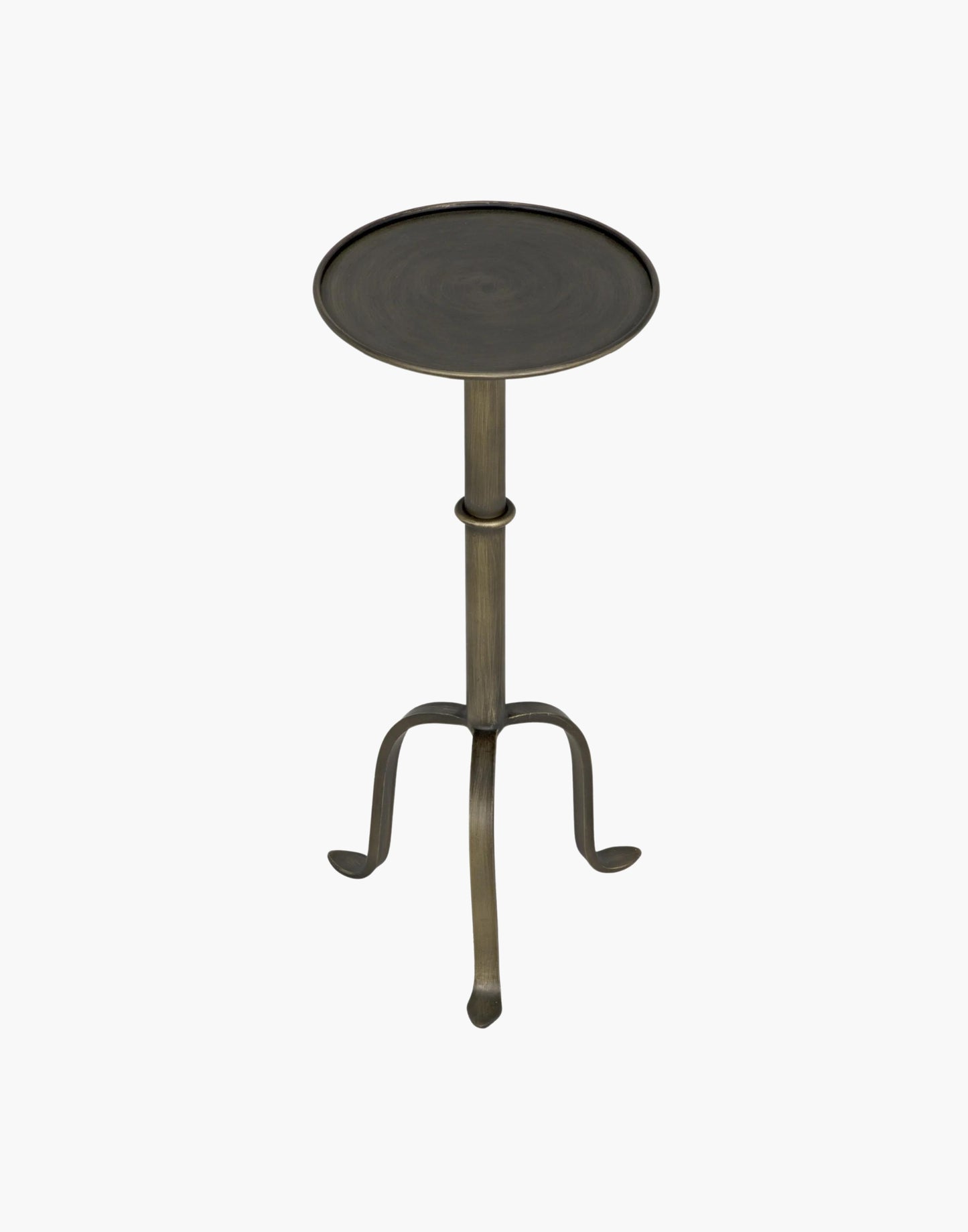 Metal side table with Victorian-inspired design and Aged Brass finish.