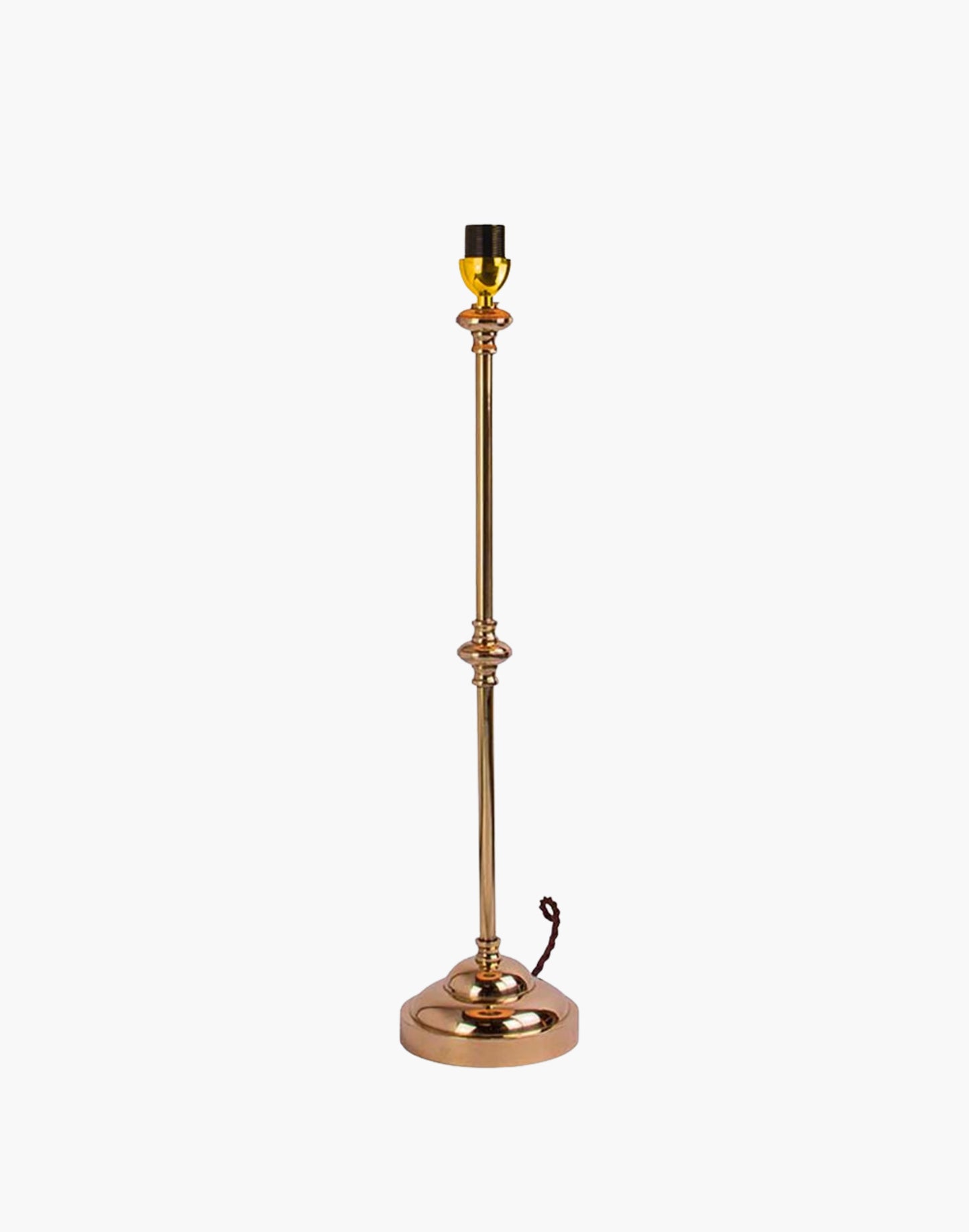 Solid brass table lamp with narrow profile, classic period console lamp available with or without shade.