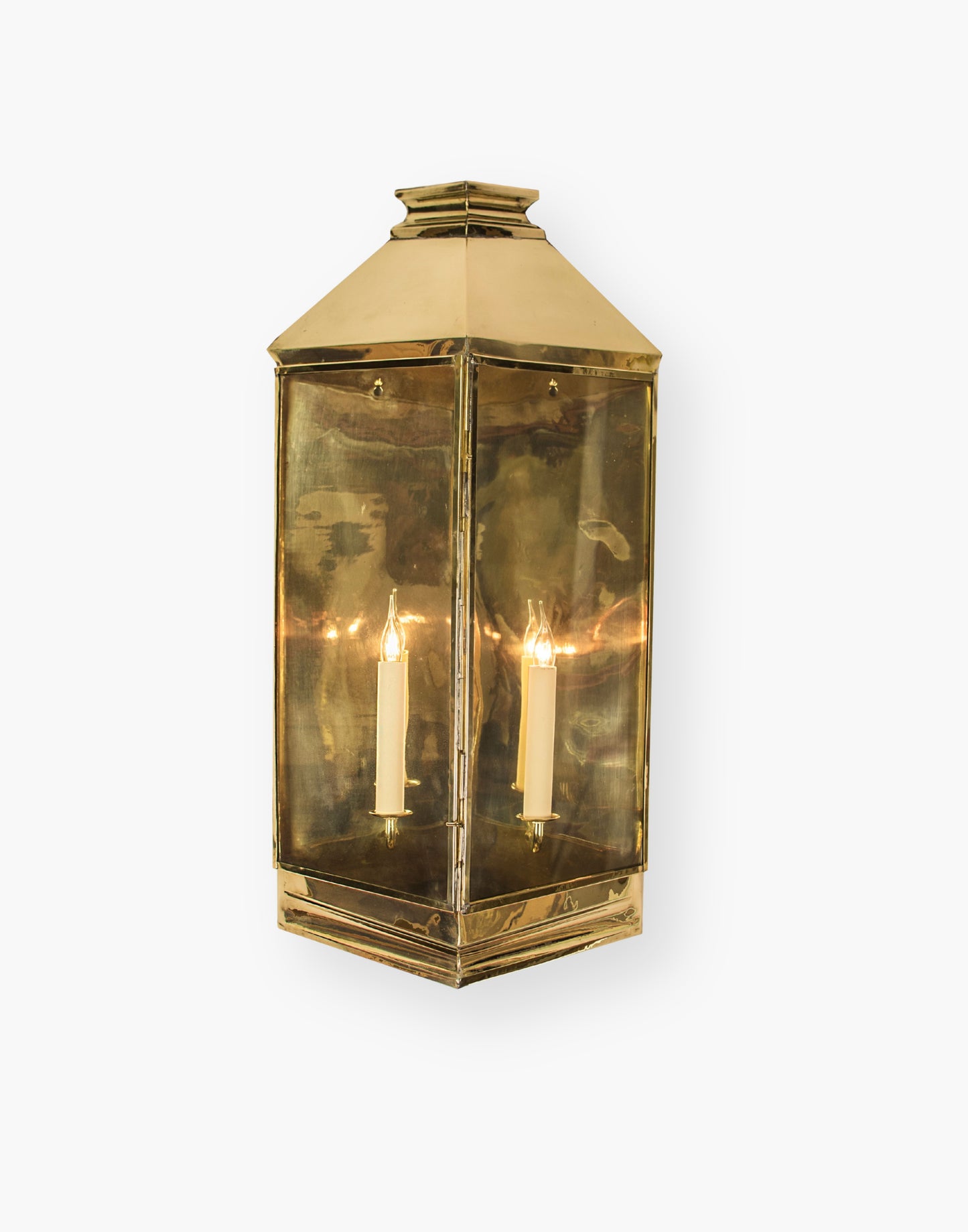  Wall Lantern in Solid Brass - French Country Elegance - Standard IP23, Upgradeable to IP44 - Ideal for Narrow Outdoor Spaces