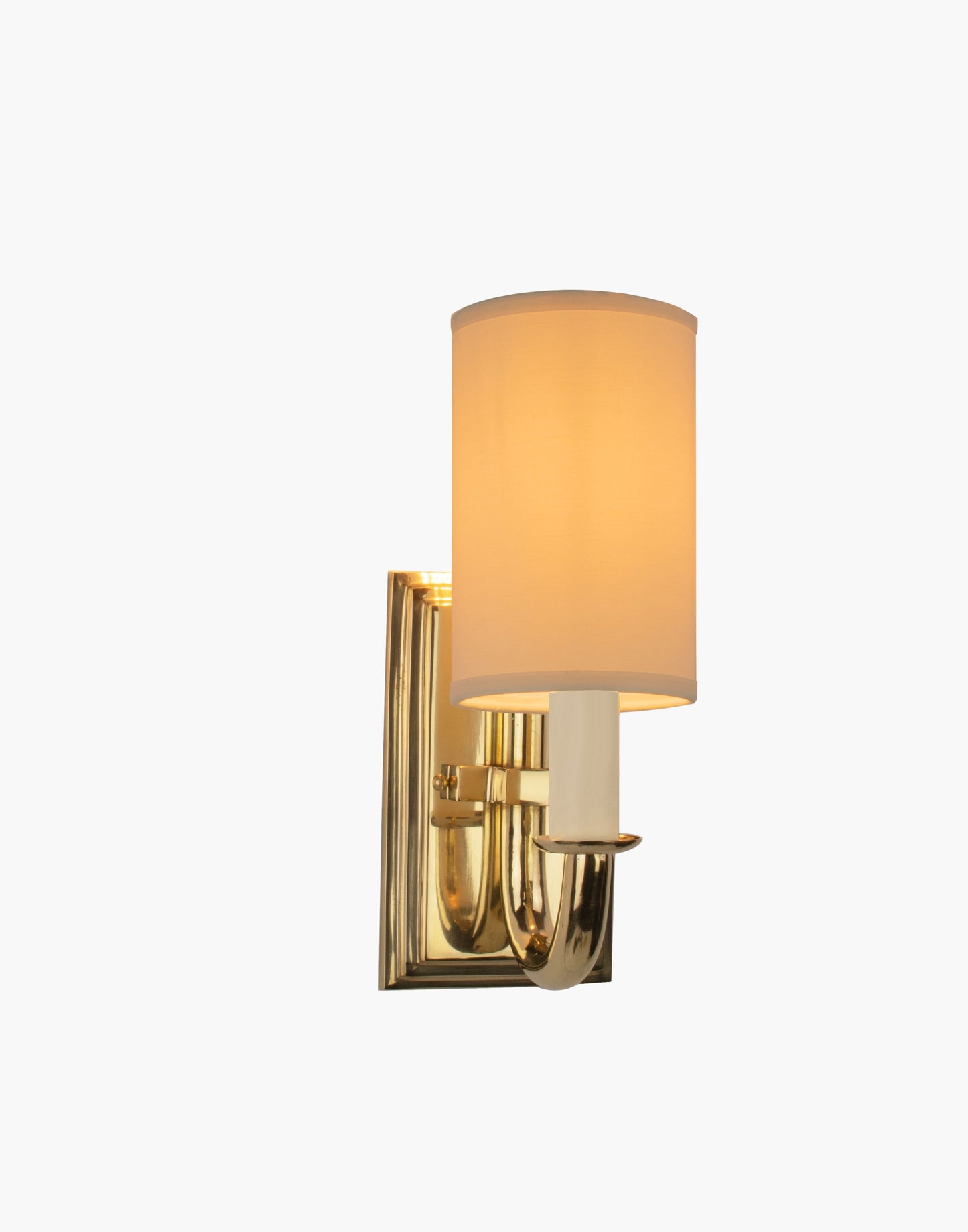 Wall light in cast brass with optional spun brass shade CB55, elegant period wall sconce for small spaces.