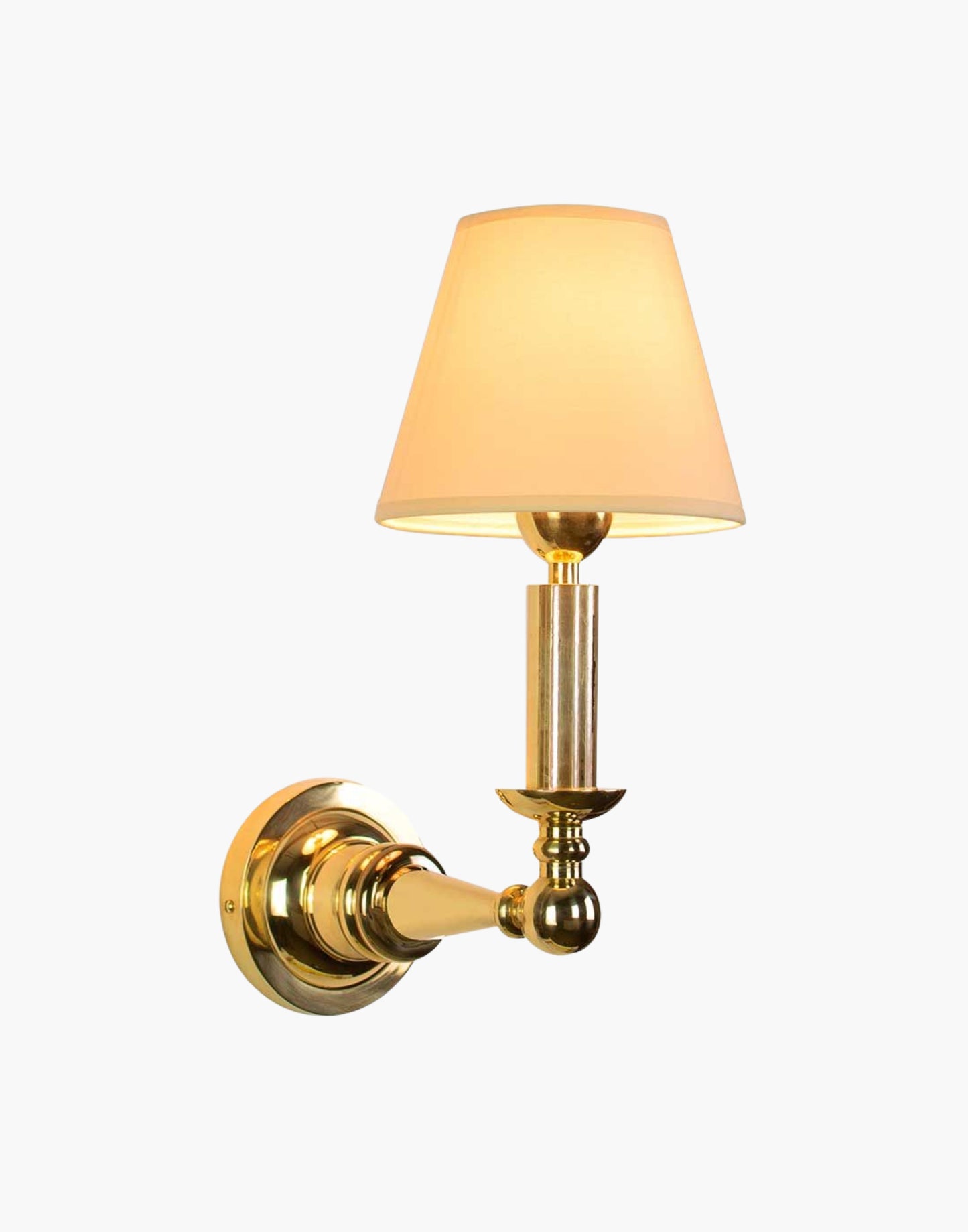 Dining Light in heavy machined brass, Art Deco nautical wall light inspired by 1926 SS Columbus ocean liner, available with or without shade.