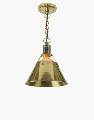 Annapolis Collection solid brass light blending nautical and industrial styles. Exposes bulb filaments for a warm ambient glow and focused downlight, perfect for over countertops or tables. Available in five finishes.