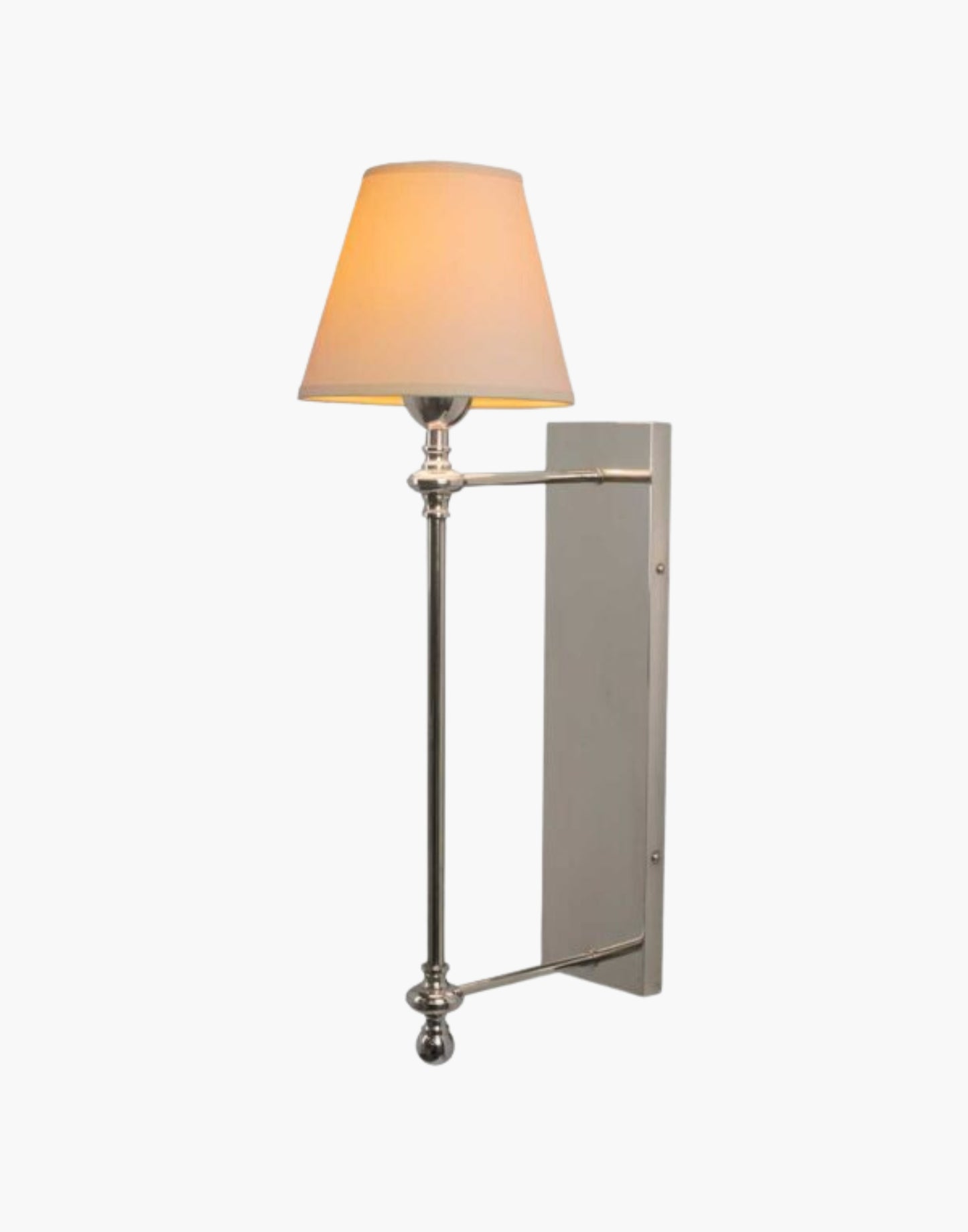 Nickel Finish with Ivory Shade Provencal wall lights: Elegant cast brass fixtures inspired by 19th-century French design. Customizable shades available.