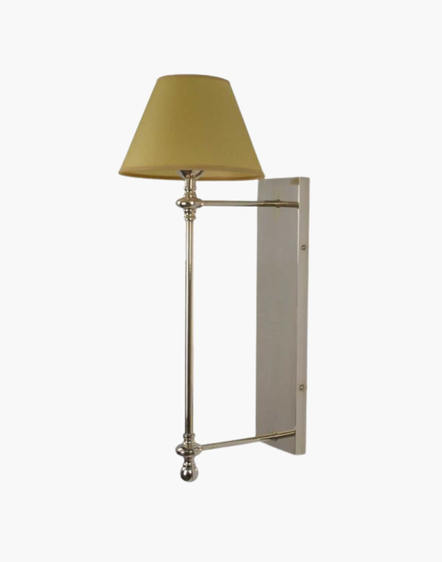 Nickel Finish with Natural Silk Shade Provencal wall lights: Elegant cast brass fixtures inspired by 19th-century French design. Customizable shades available.