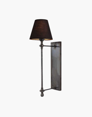 Old Antique Finish with Black Shade Provencal wall lights: Elegant cast brass fixtures inspired by 19th-century French design. Customizable shades available.