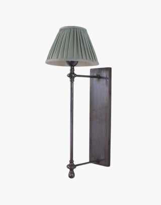 Old Antique Finish with Green Shade Provencal wall lights: Elegant cast brass fixtures inspired by 19th-century French design. Customizable shades available.