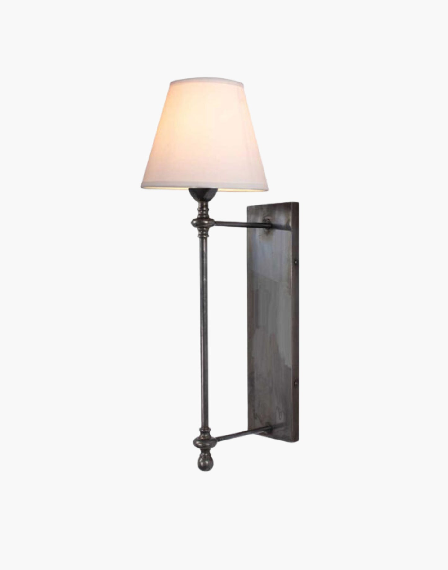 Old Antique Finish with White Shade Provencal wall lights: Elegant cast brass fixtures inspired by 19th-century French design. Customizable shades available.
