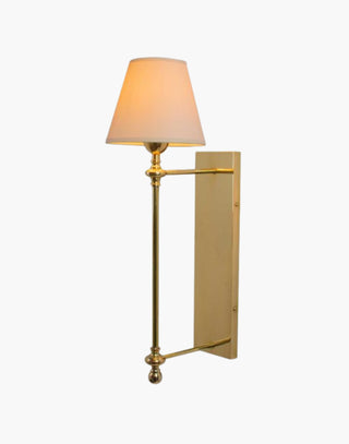 Polished Lacquered Finish with Ivory Shade Provencal wall lights: Elegant cast brass fixtures inspired by 19th-century French design. Customizable shades available.
