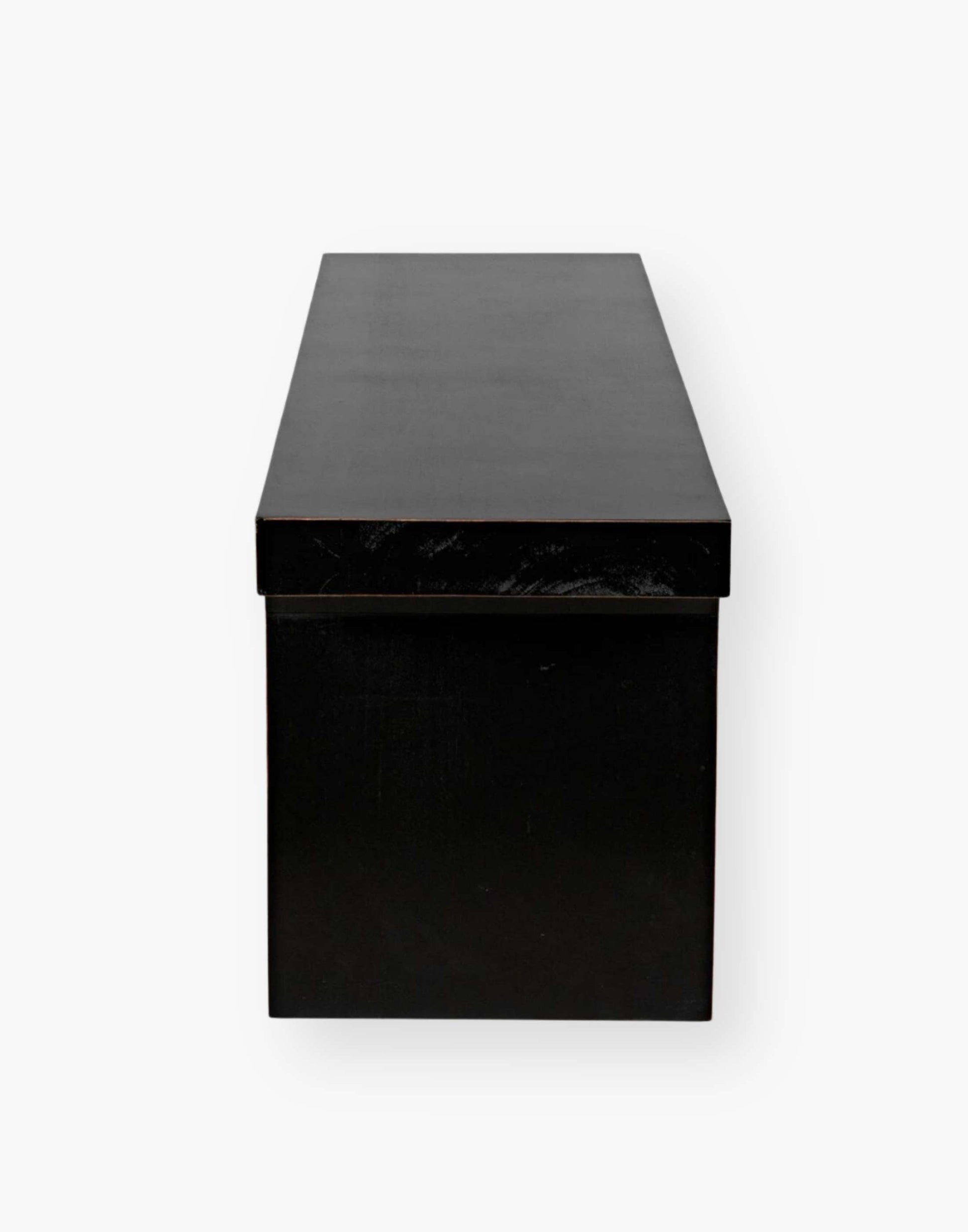 Hand-rubbed black mahogany bench with traditional arches and modern Parson's style in versatile Hand Rubbed Black finish