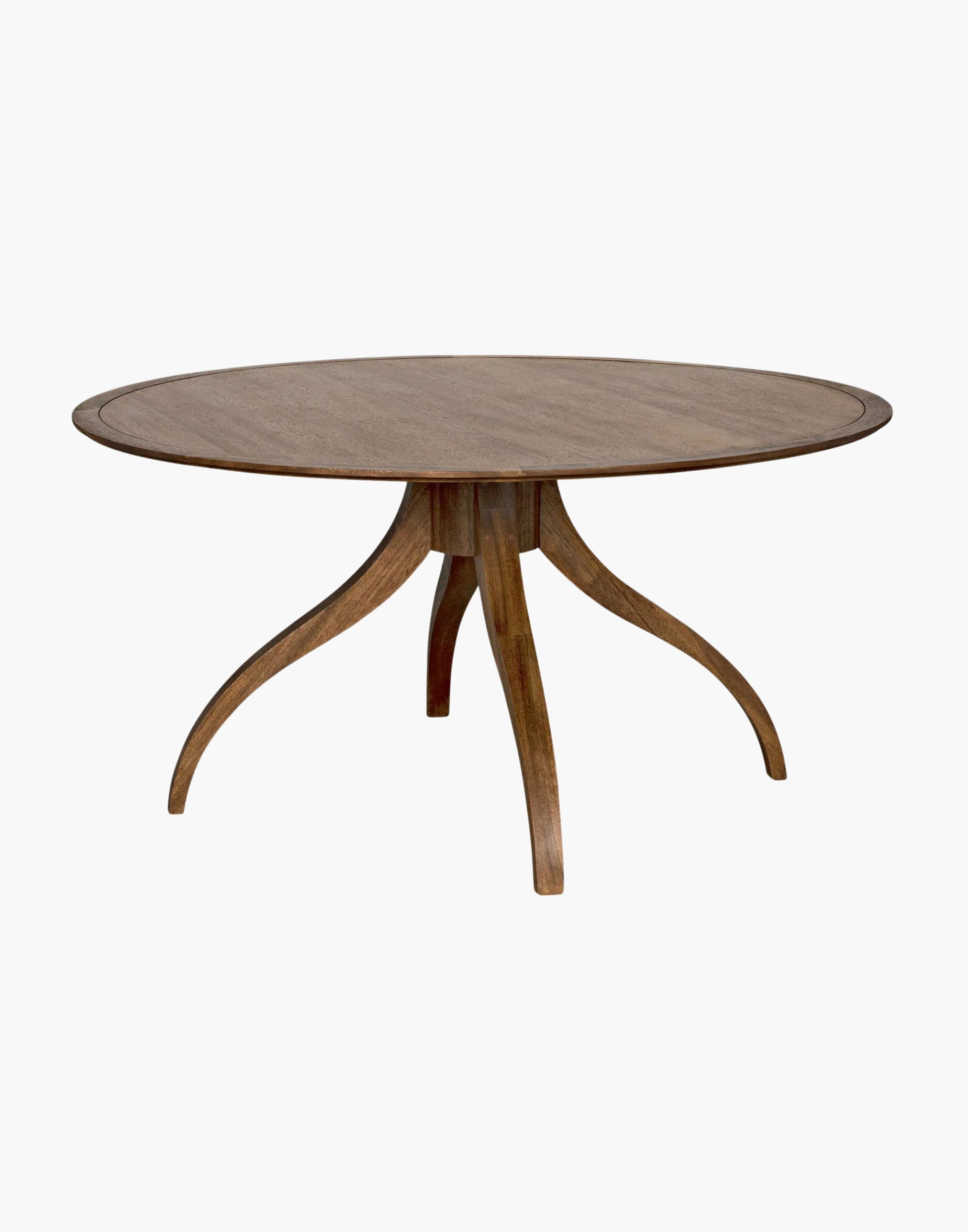 Elegant Walnut Dining Table with Slender Sabered Legs