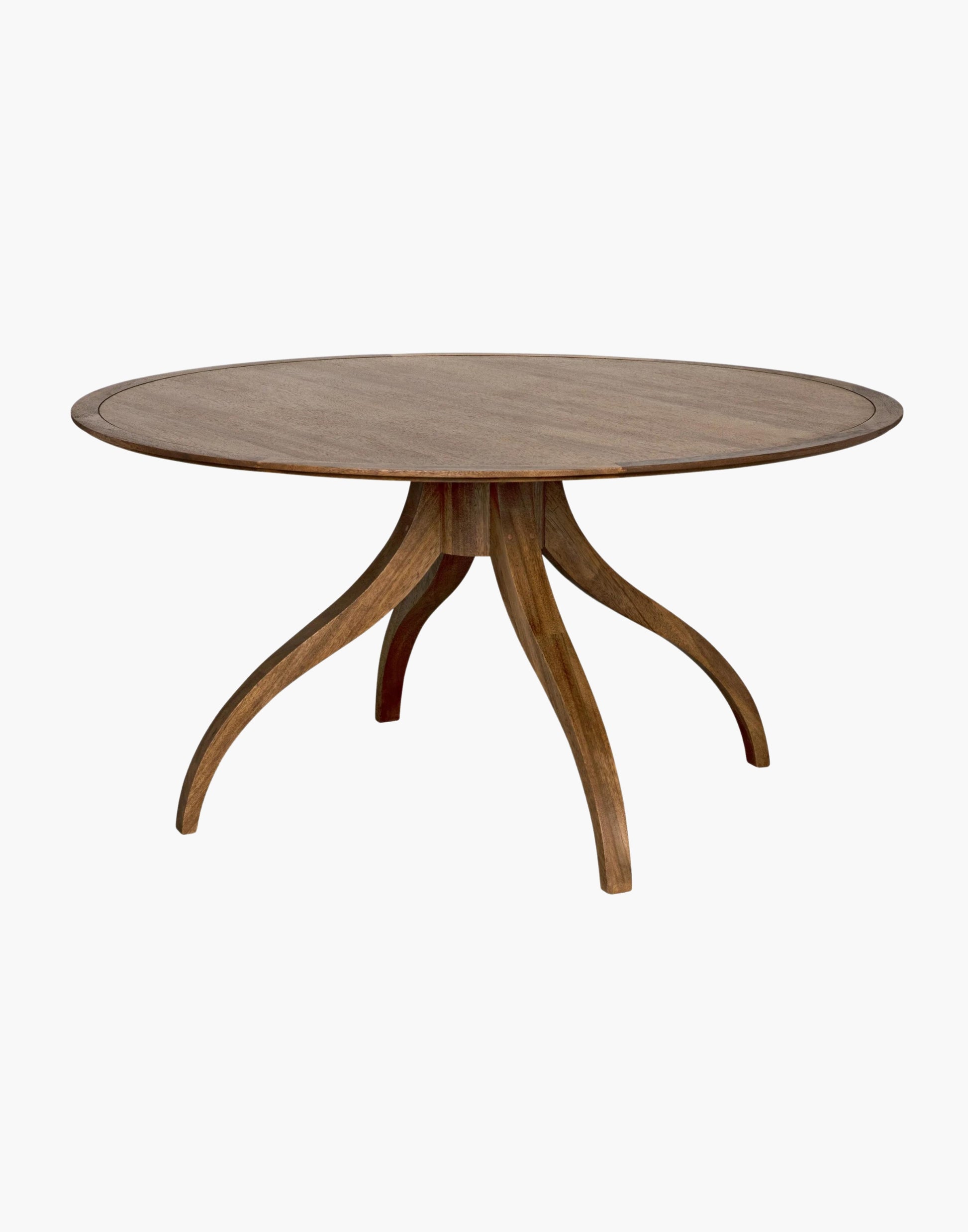 Elegant Walnut Dining Table with Slender Sabered Legs