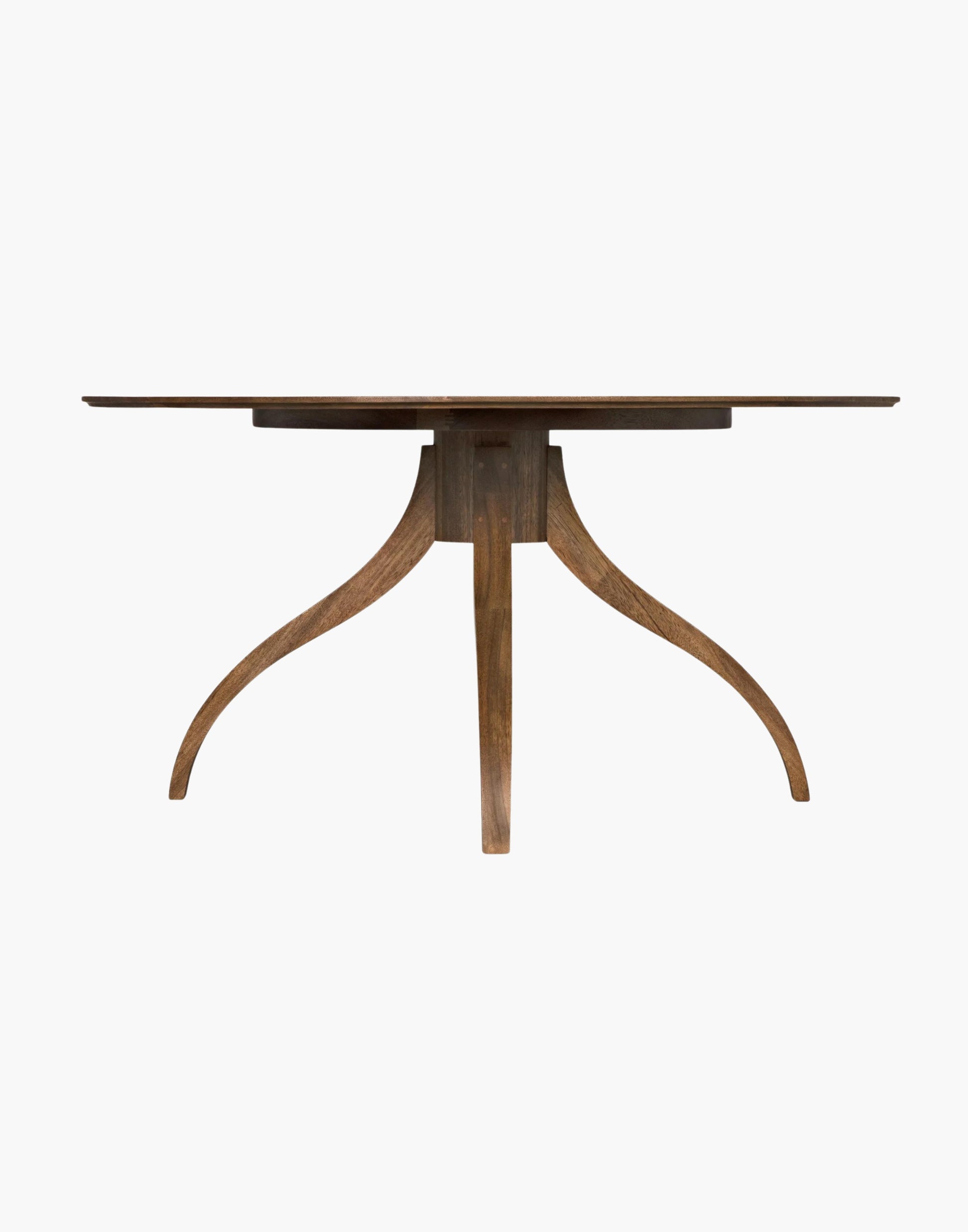 Elegant Walnut Dining Table with Slender Sabered Legs