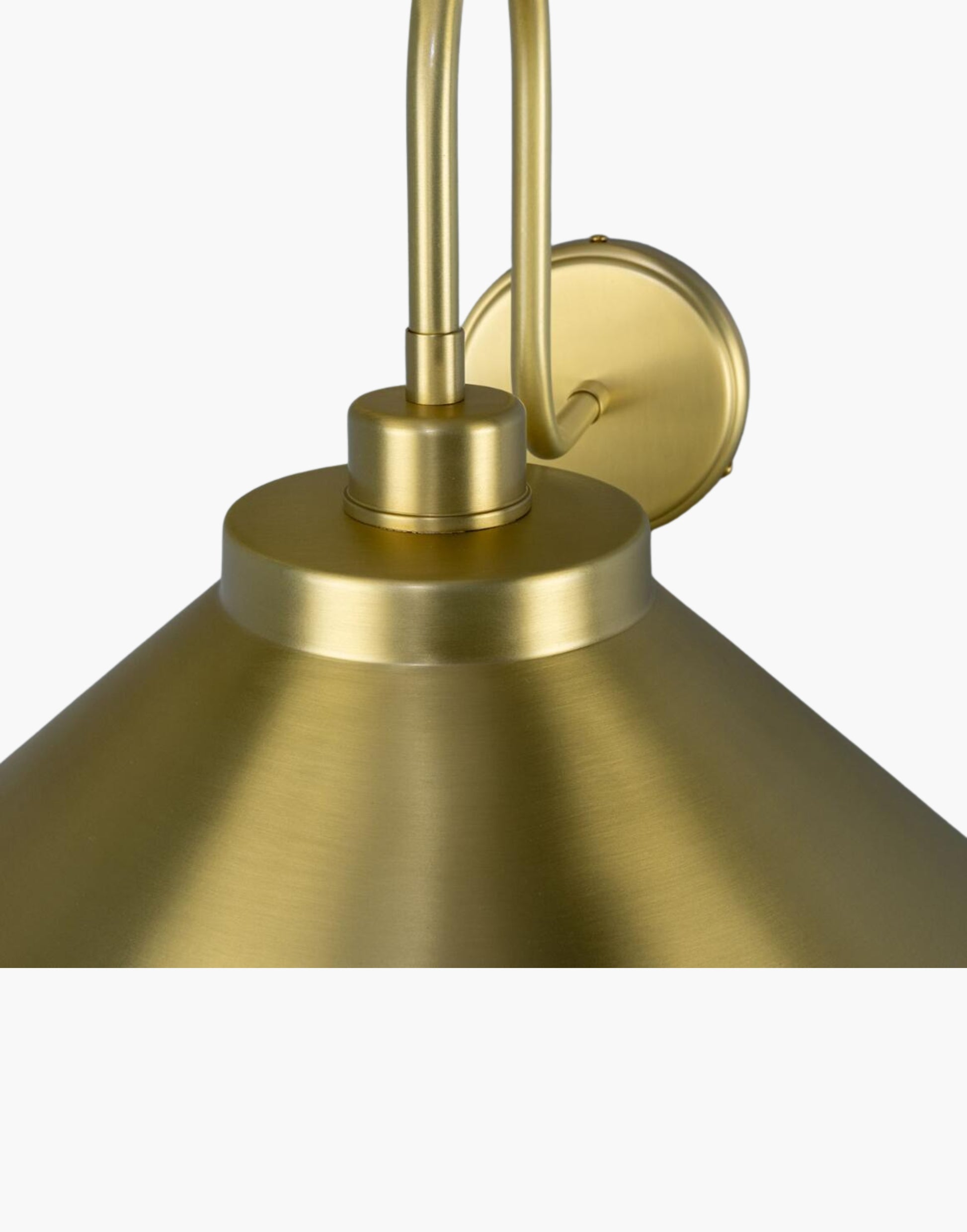 Vintage Brass Swan Neck Wall Light, directional lighting with brass shade for hallways, kitchens, bedside, and reading nooks