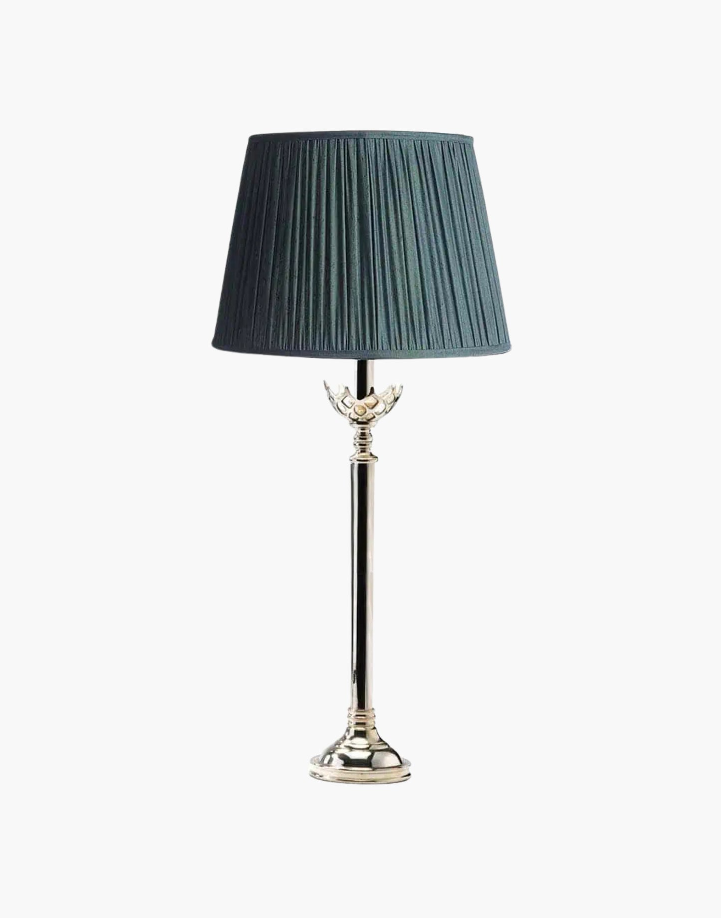 Large Gothic Table Lamp in cast brass, inspired by historic church designs in Cork, Ireland. Available with soft shade options and matching chandeliers and wall lights.