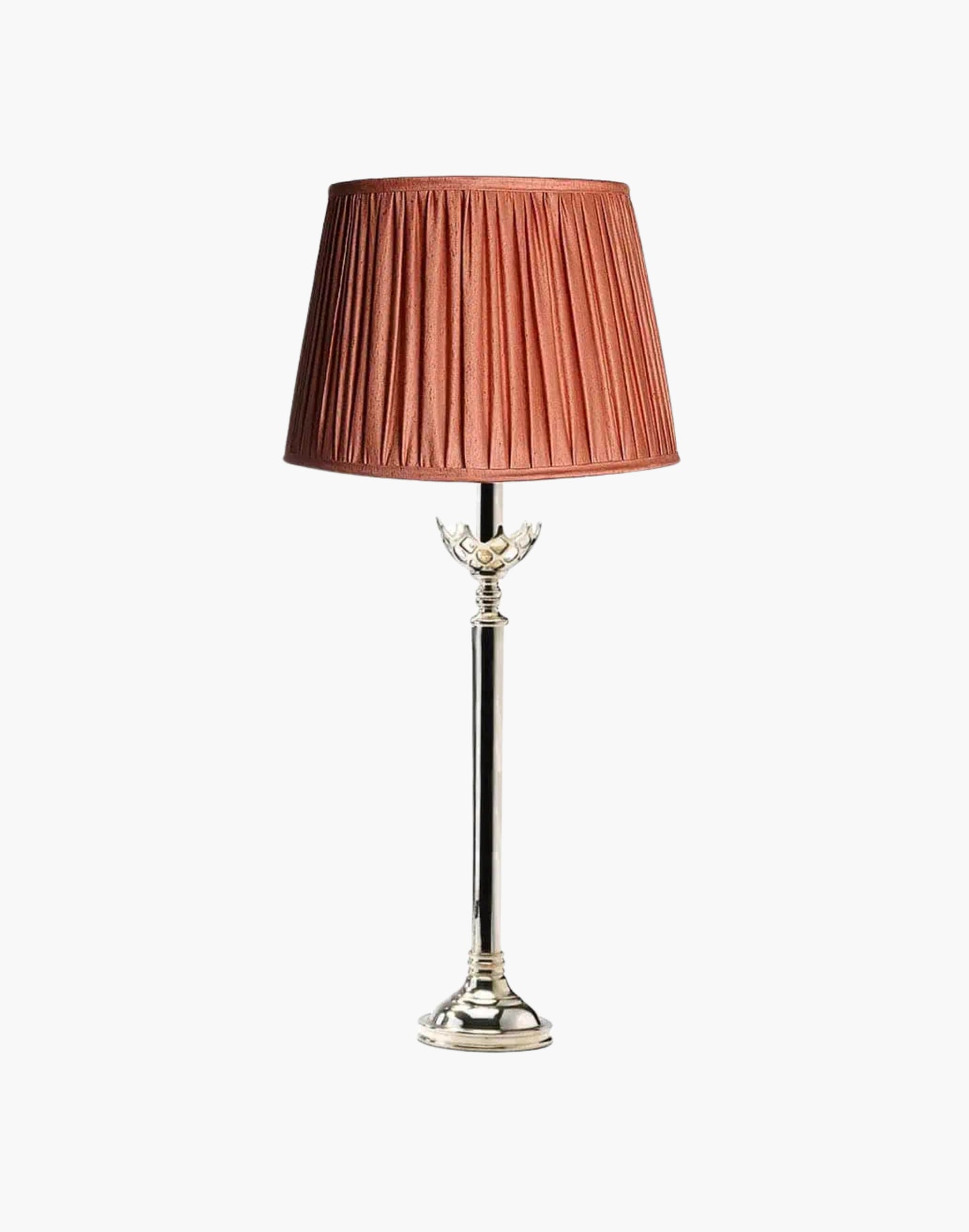 Table lamp in cast brass inspired by original church design from Cork, Ireland, available with soft shade.