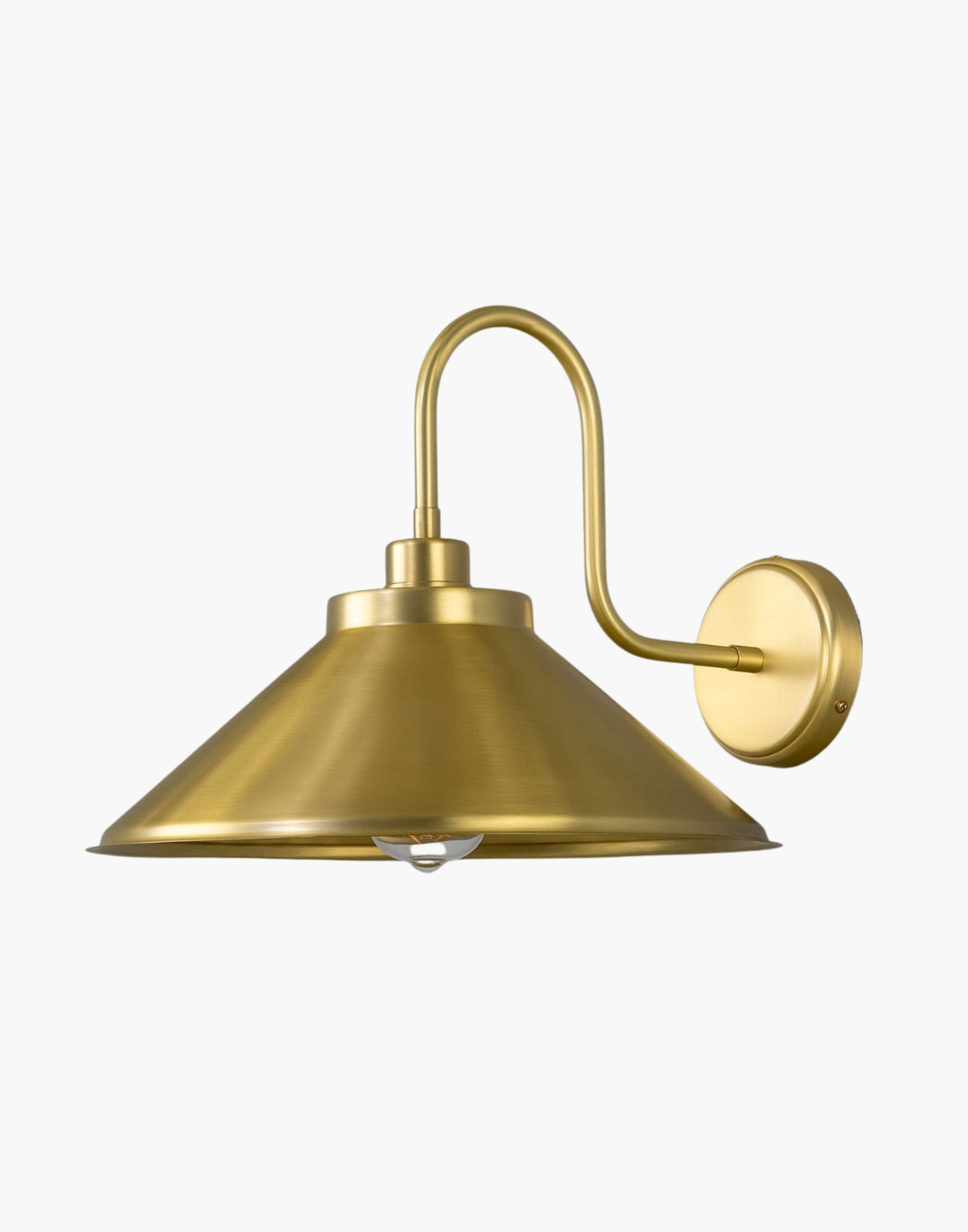 Vintage Brass Swan Neck Wall Light, directional lighting with brass shade for hallways, kitchens, bedside, and reading nooks