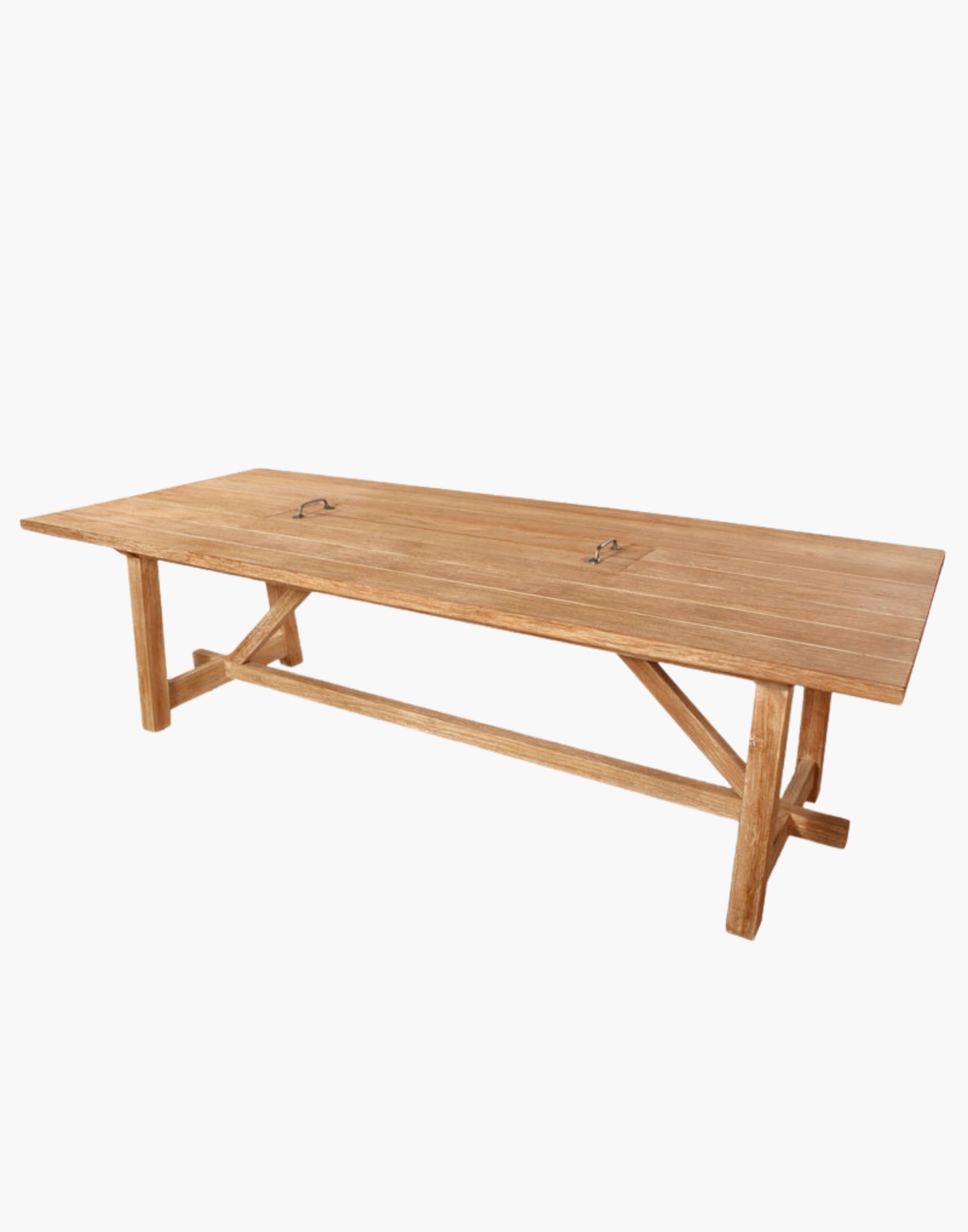 ustic Outdoor Dining Table with Removable Tray and Angled Legs