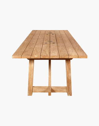 ustic Outdoor Dining Table with Removable Tray and Angled Legs