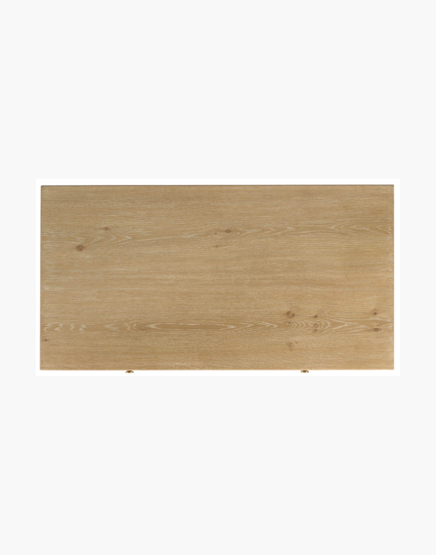 writing table with quartered oak top, faux bamboo turned legs, and apron drawer in limewash finish.