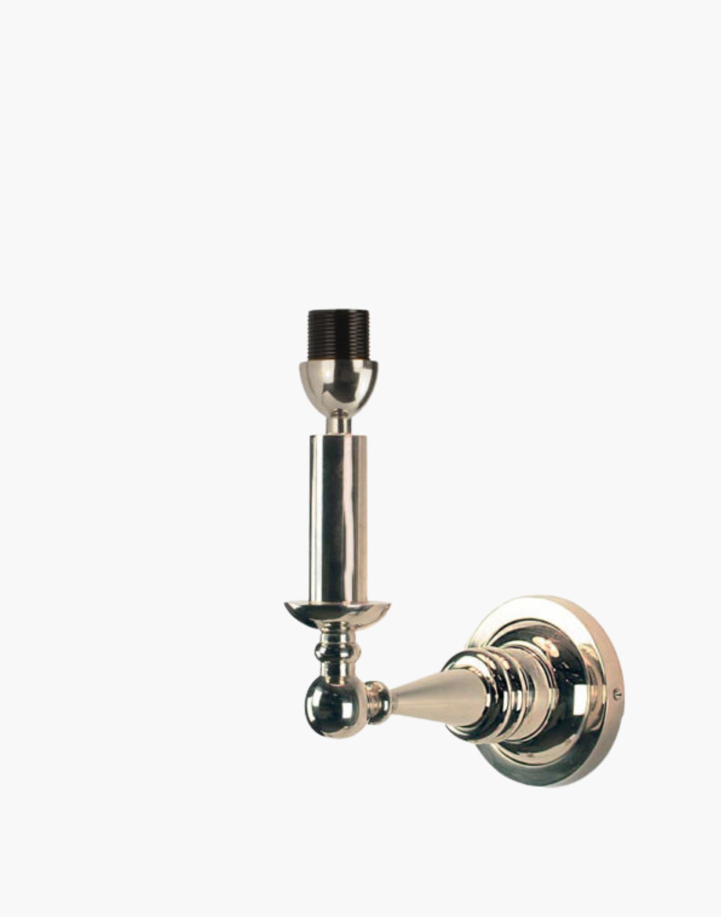 Nickel Finish, no Shade Steamer Dining Light: Deco Nautical brass fixture inspired by SS Columbus ocean liner.