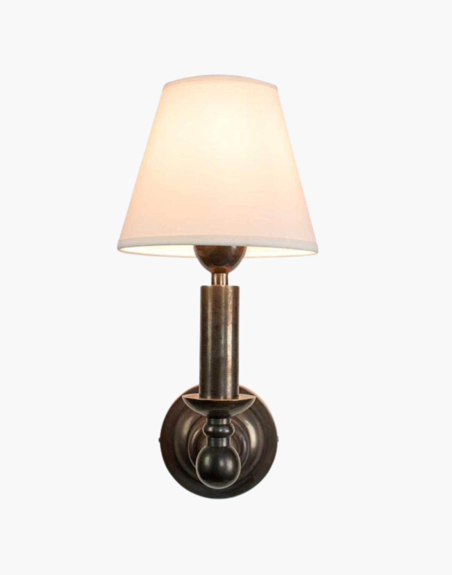 Old Antique Finish with White Shade Steamer Dining Light: Deco Nautical brass fixture inspired by SS Columbus ocean liner.
