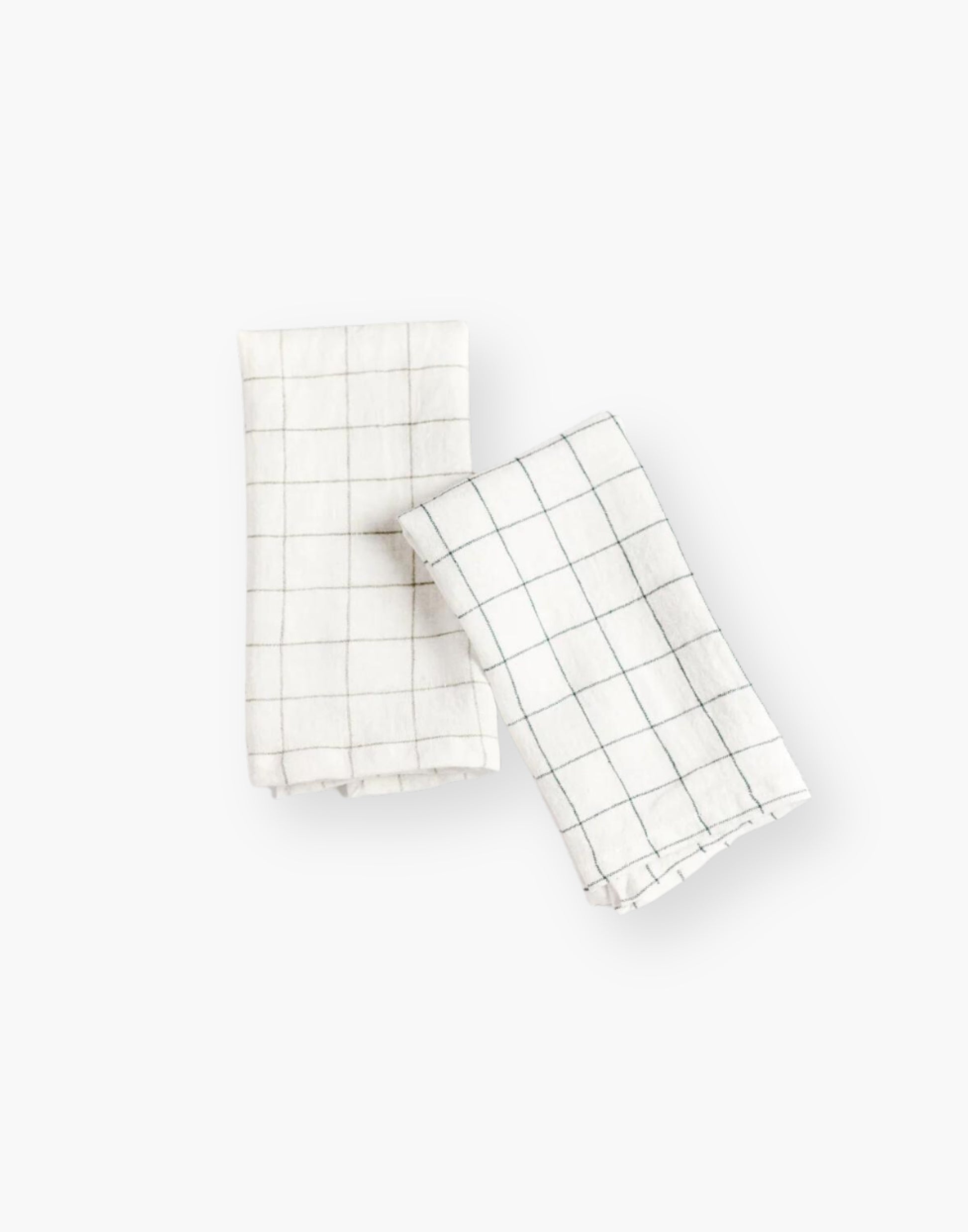 Generously Sized Stone Washed Linen Windowpane Napkins - Classic Plaid Design - Ethically Crafted - 100% Belgian Flax - 20x20 Inches