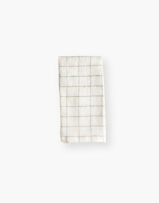 Generously Sized Stone Washed Linen Windowpane Napkins - Classic Plaid Design - Ethically Crafted - 100% Belgian Flax - 20x20 Inches