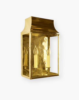 Wall Lantern in Solid Brass - 19th Century French Style, IP23 Rated for Indoor and Outdoor Use