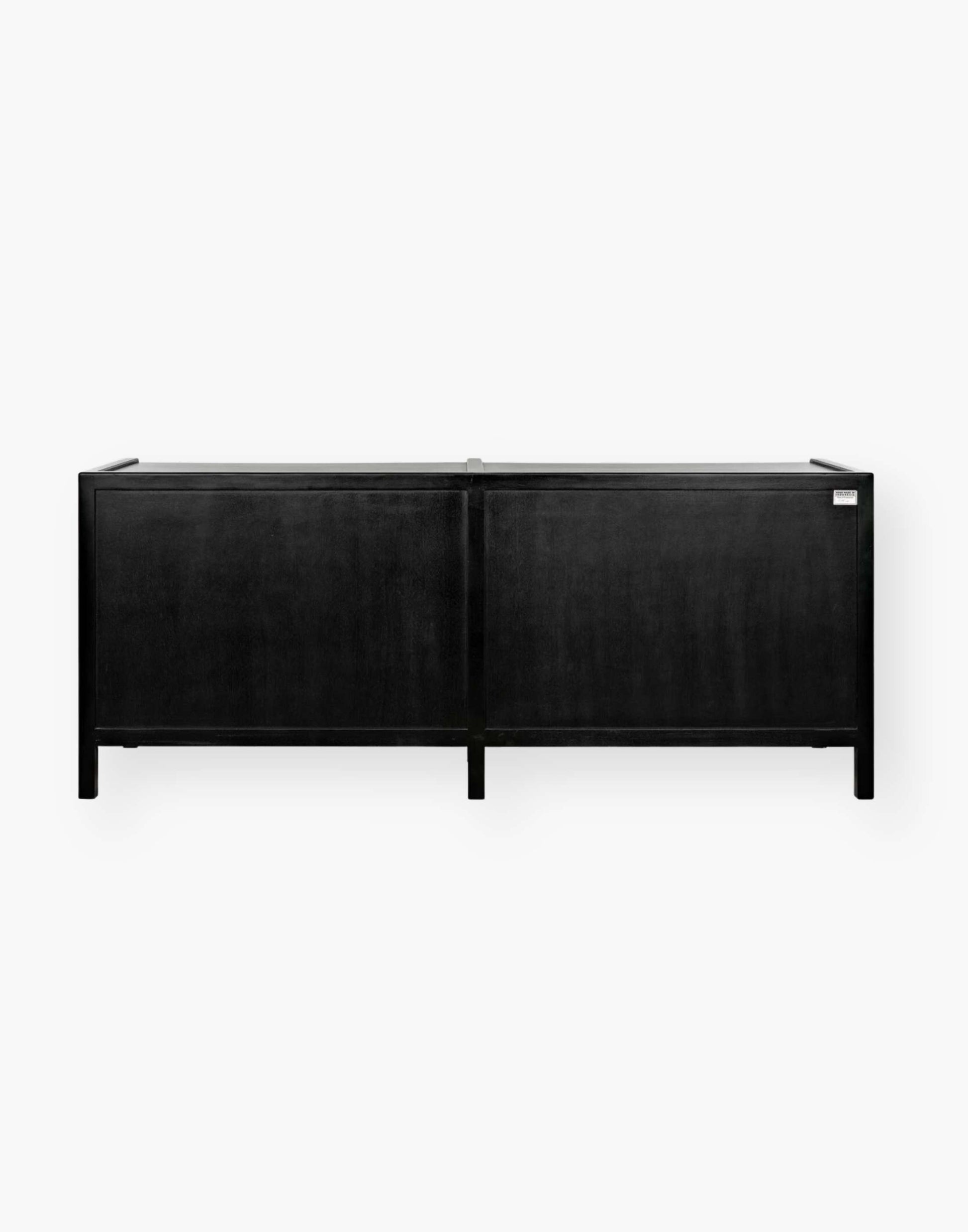 Rustic charcoal Mahogany Wood 6-Drawer dresser with a table top and first drawer curved detail with two brass pulls per drawer