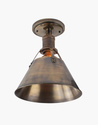 Distressed Finish Annapolis Collection: Solid brass lighting with nautical-industrial style. Ideal for countertops or tables.