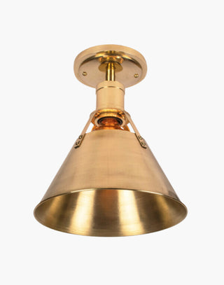 Polished Lacquered Finish Annapolis Collection: Solid brass lighting with nautical-industrial style. Ideal for countertops or tables.