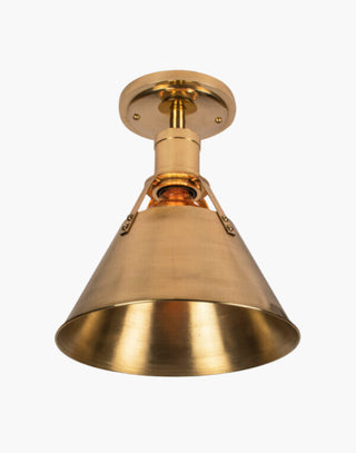 Unlacquered Natural Finish Annapolis Collection: Solid brass lighting with nautical-industrial style. Ideal for countertops or tables.
