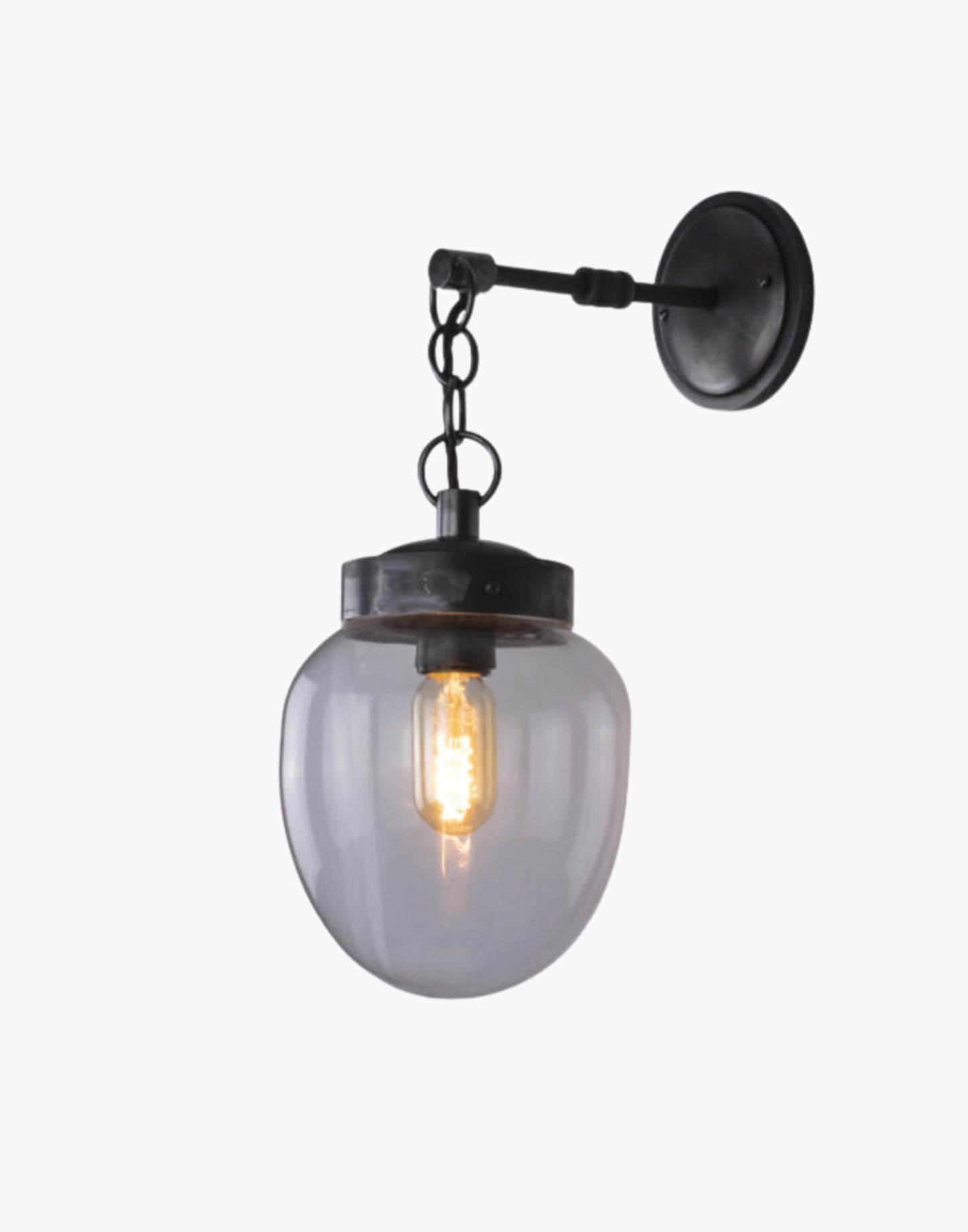 Old Antique Finish with Clear Glass Charleston Wall Light: Solid brass mid-century style lighting. Suitable for outdoor use.