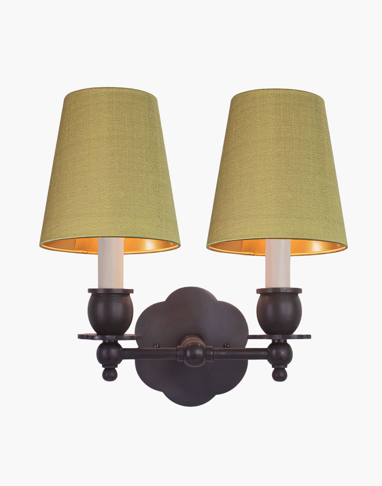 Old Antique Finish with D6G Gold Shade India Rose Sconces: Solid brass petal design. Versatile for contemporary or traditional settings.