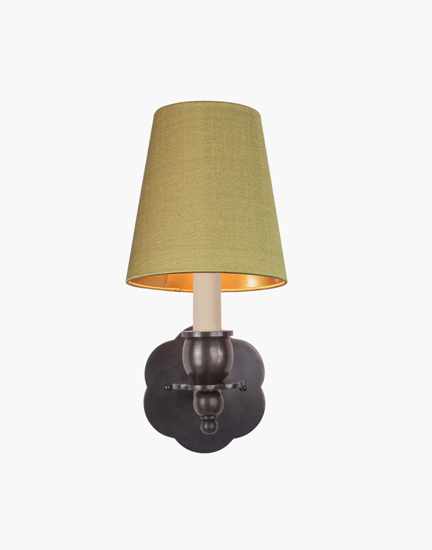 Old Antique Finish, D6G Gold Shade India Rose Sconce: Solid brass petal design. Transitional style for contemporary or traditional spaces.