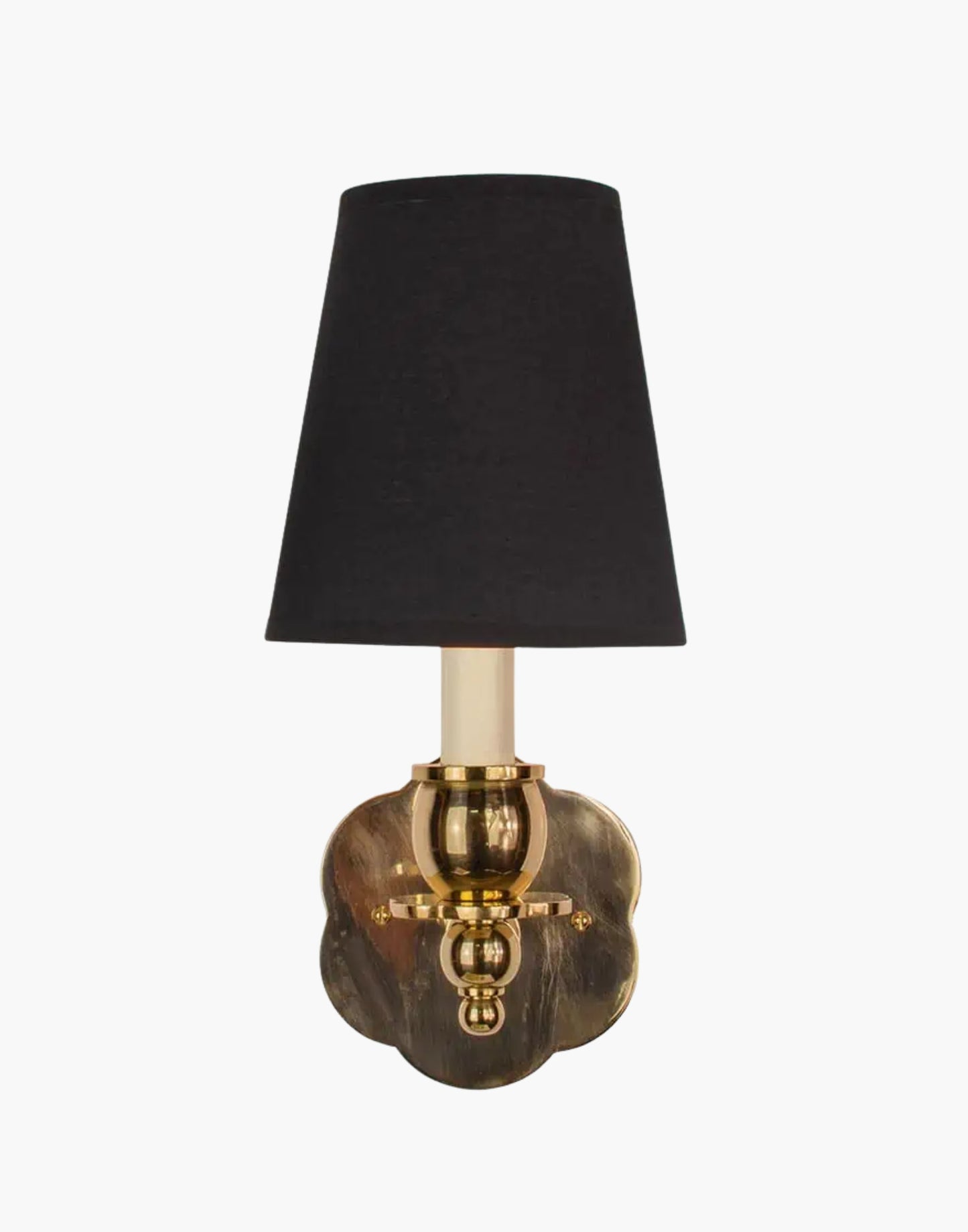  India Rose Sconce: Solid brass petal design. Transitional style for contemporary or traditional spaces.