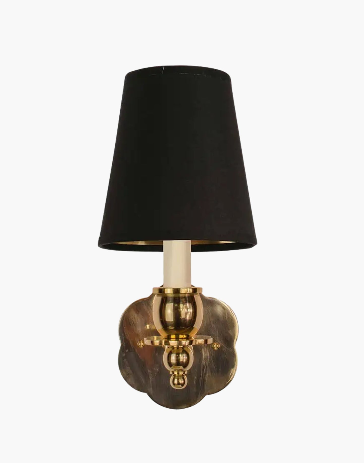  India Rose Sconce: Solid brass petal design. Transitional style for contemporary or traditional spaces.