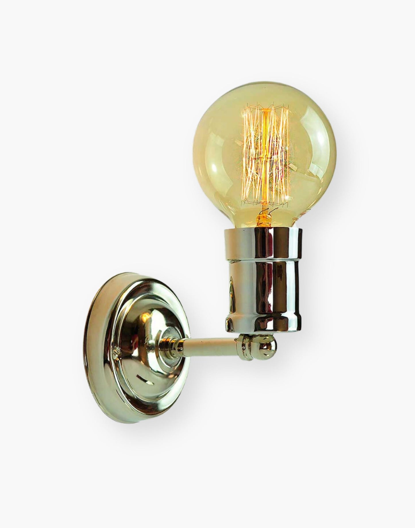 Solid Brass, Vintage Tesla-Style Bulb, Antique Brass or Polished Nickel Finish