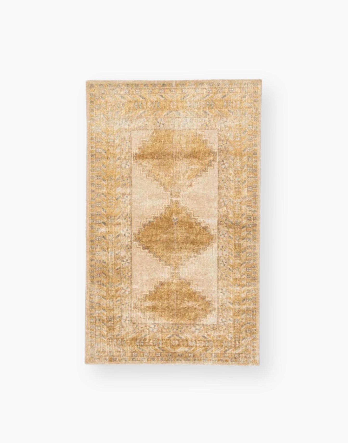 mustard and yellow toned handwoven wool rug