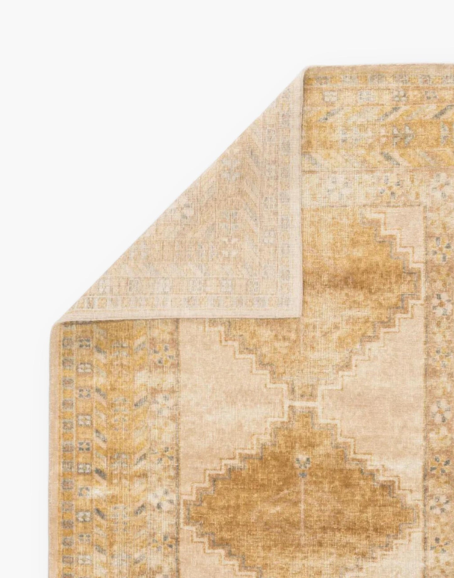 mustard and yellow toned handwoven wool rug